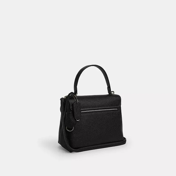 Coach Emory Top Handle Black Leather Handbag - Picture 2 of 11